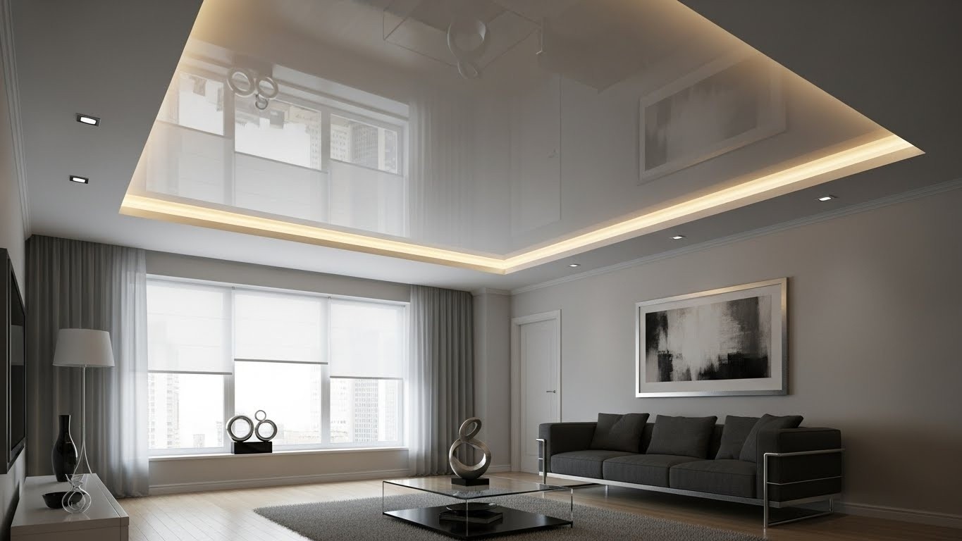 Натяжной потолок в интерьере современной квартиры