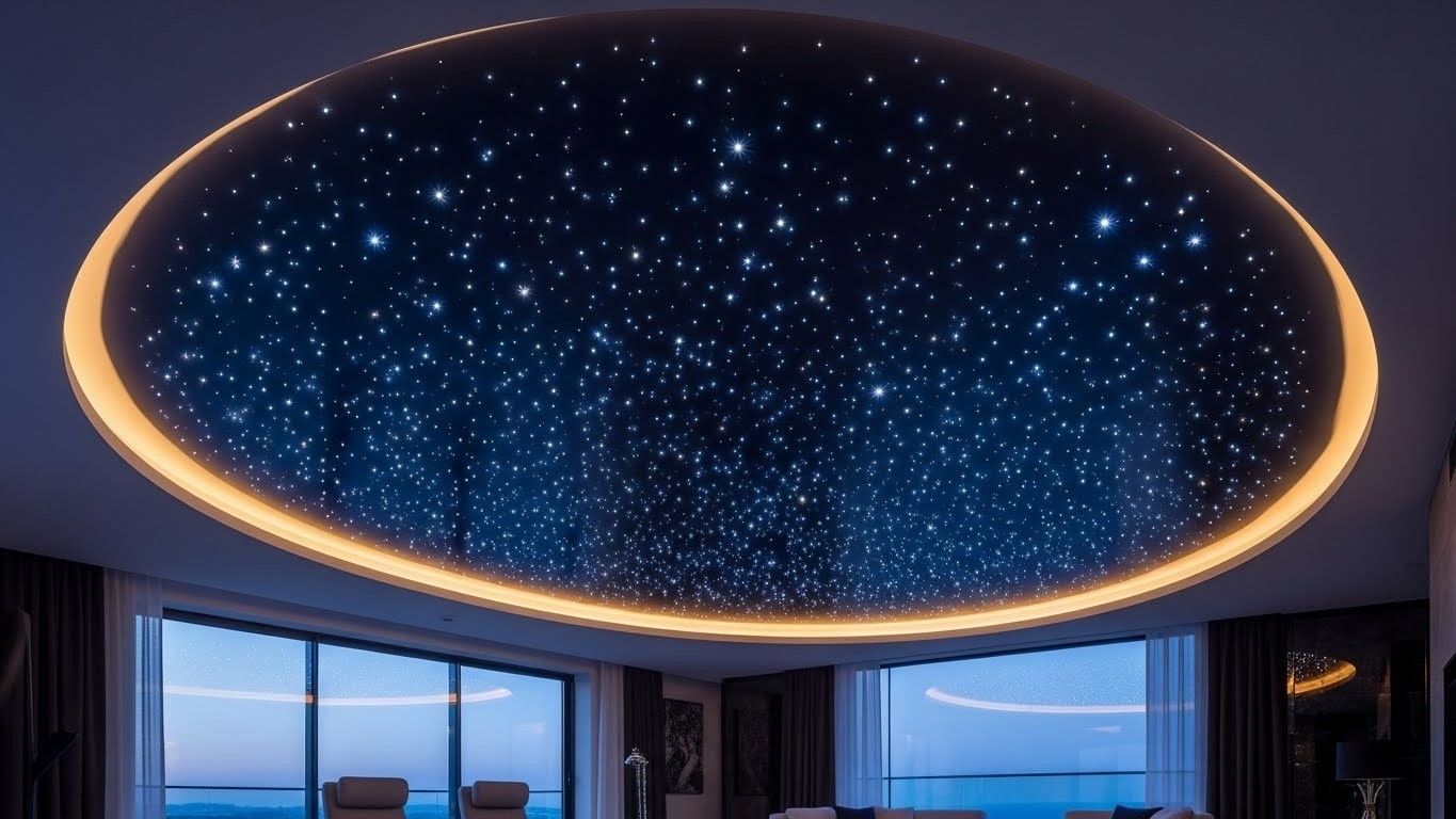 Натяжные потолки с эффектом звездного неба с подсветкой