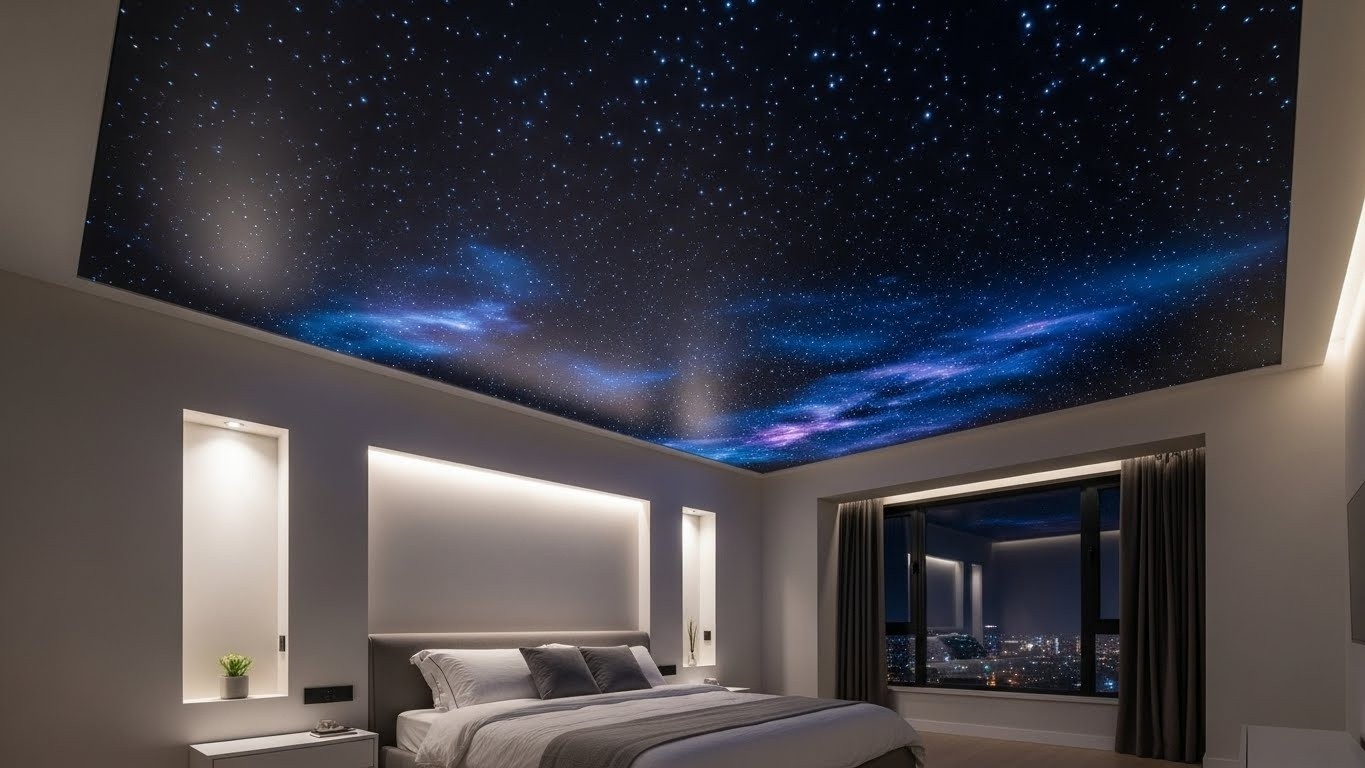 Натяжные потолки с эффектом звездного неба влагостойкие