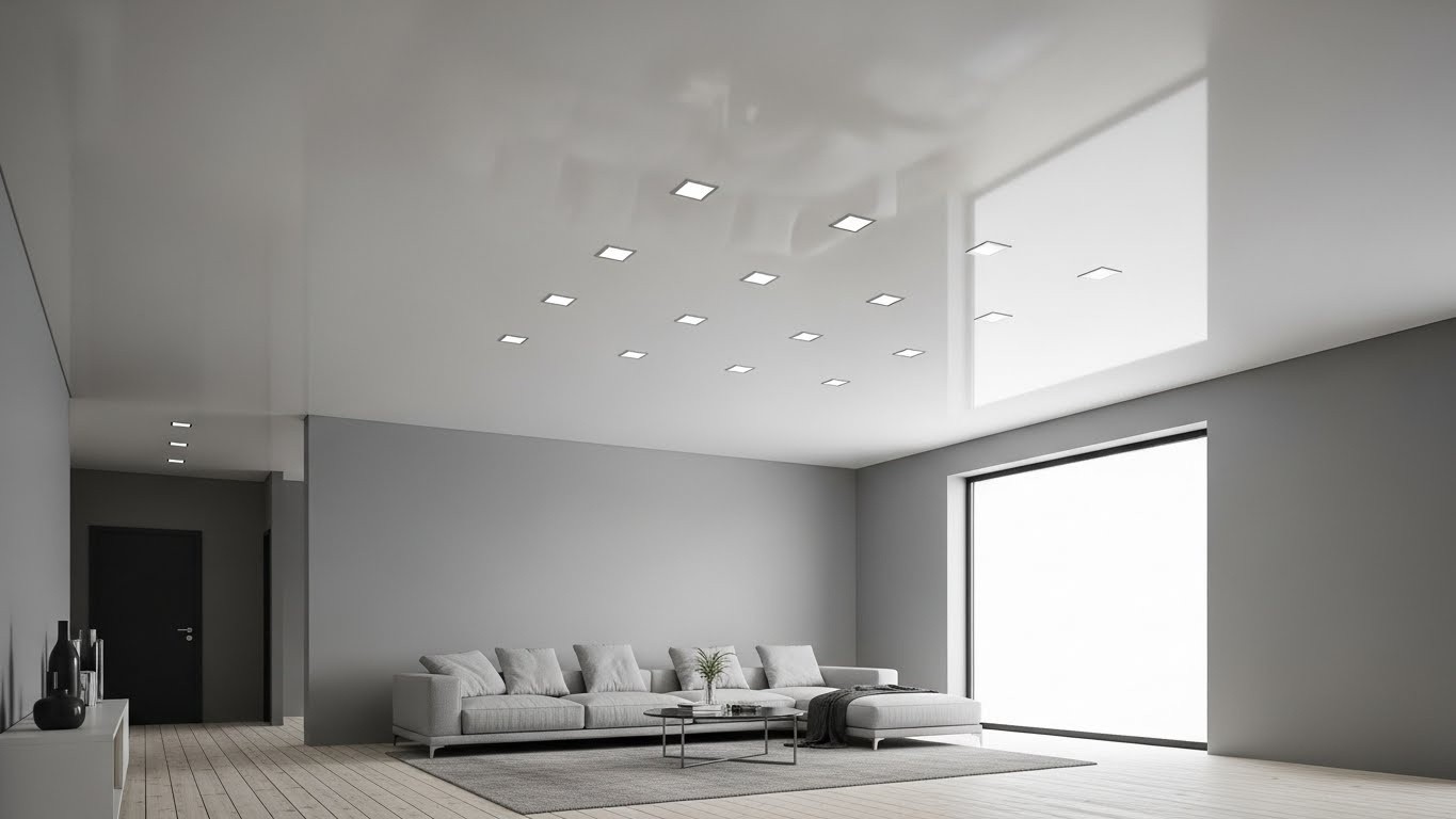 Одноуровневые натяжные потолки стандарт класса