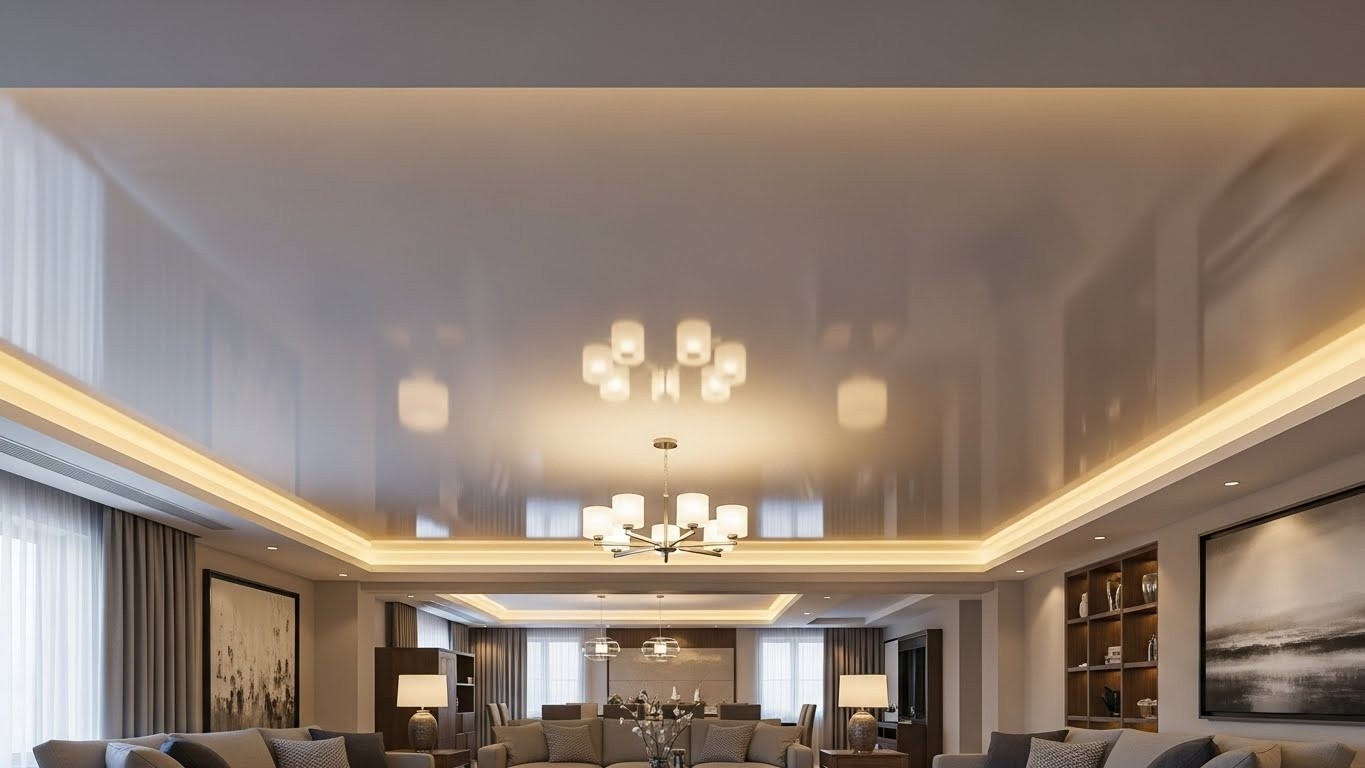 Сатиновые натяжные потолки комфорт класса