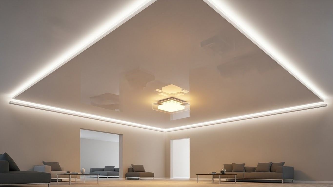 Натяжные потолки комфорт класса одноуровневые