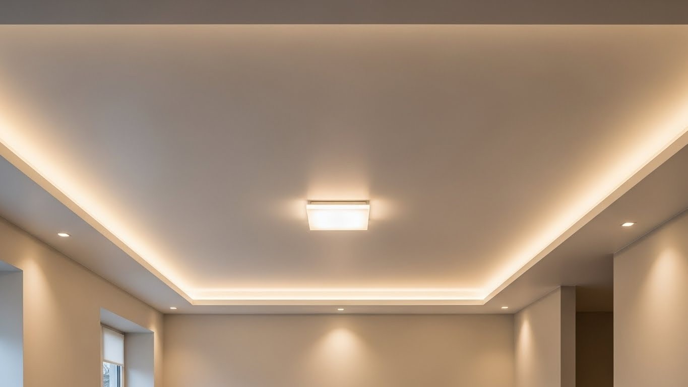 Одноуровневые натяжные потолки комфорт класса