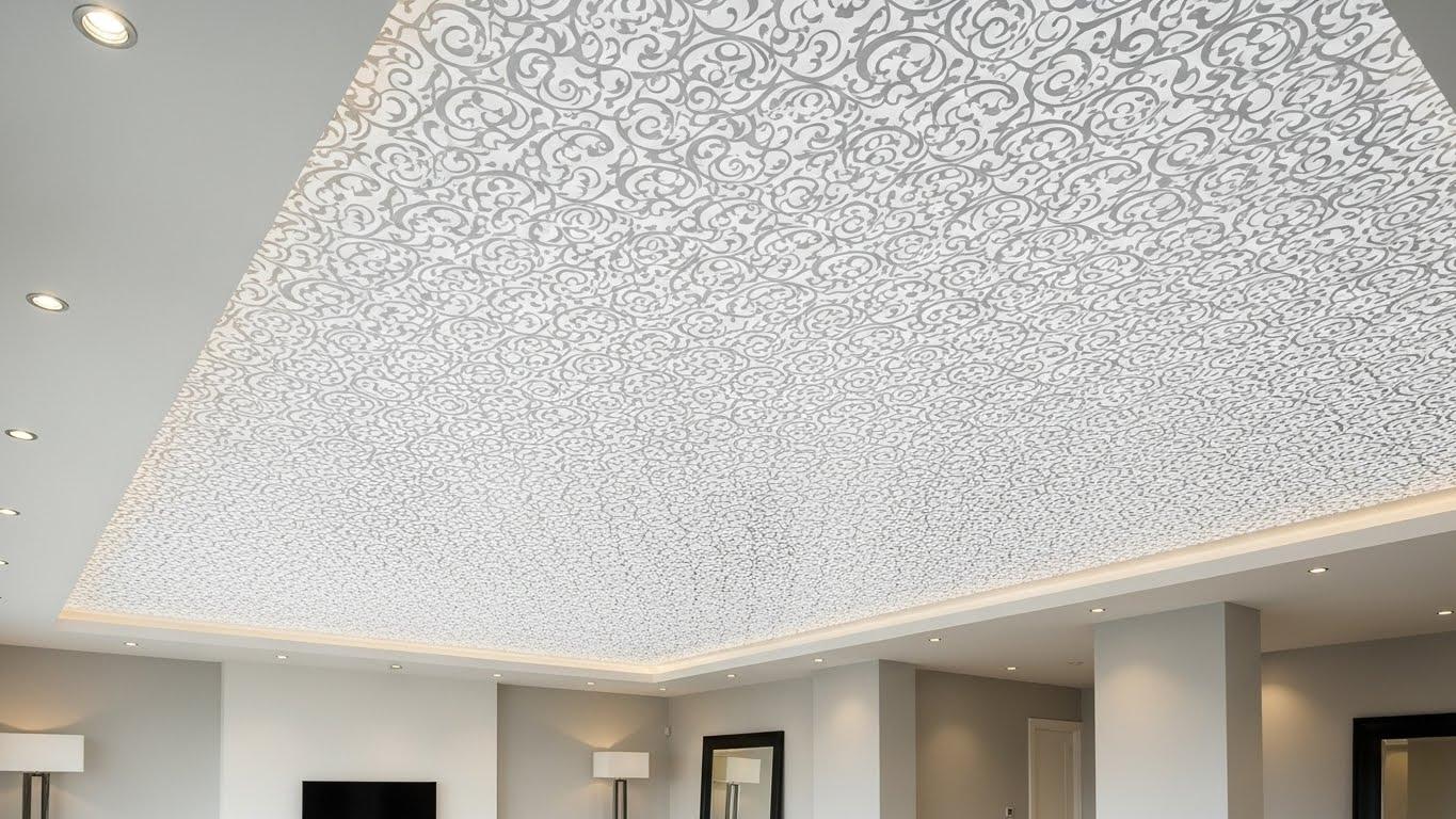 Декоративный натяжной потолок с текстурой