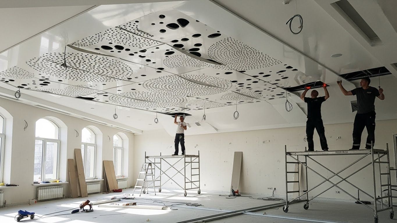 Перфорированный натяжной потолок с уникальными узорами