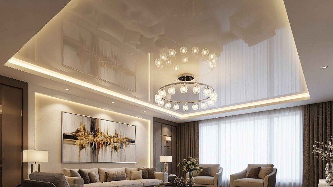 Натяжной потолок люкс класса одноуровневый