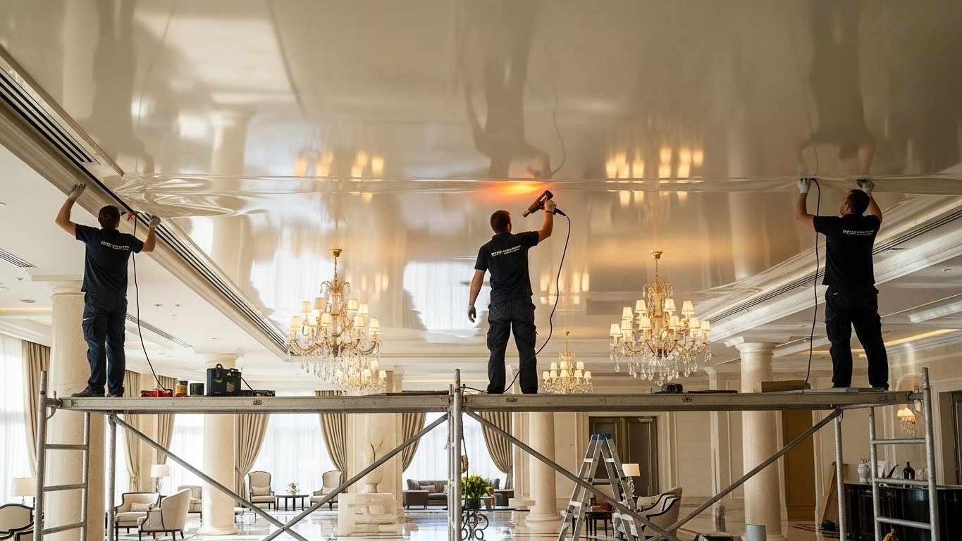 Монтаж натяжных потолков для отелей и гостиниц