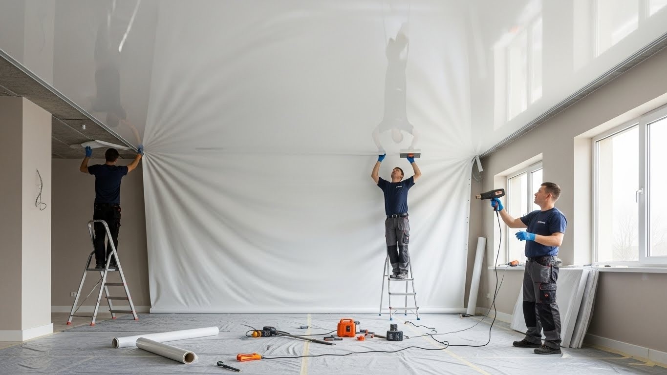 Монтаж натяжного потолка среднего класса Натяжной потолок среднего класса