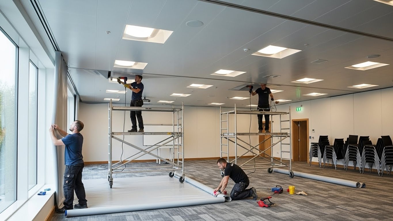 Монтаж натяжных потолков для бизнес-центров и конференц-залов