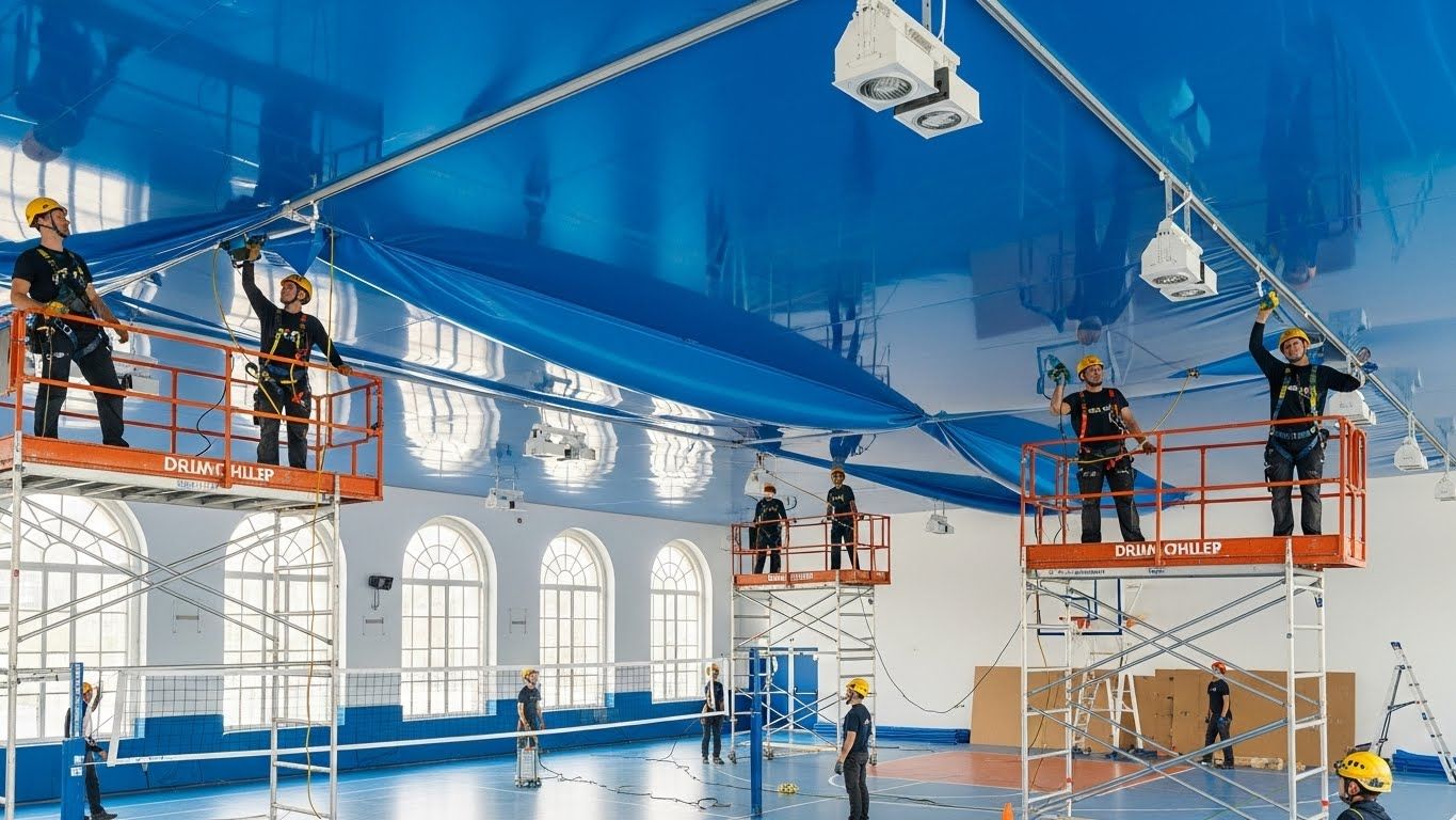 Натяжной потолок в спортивном клубе
