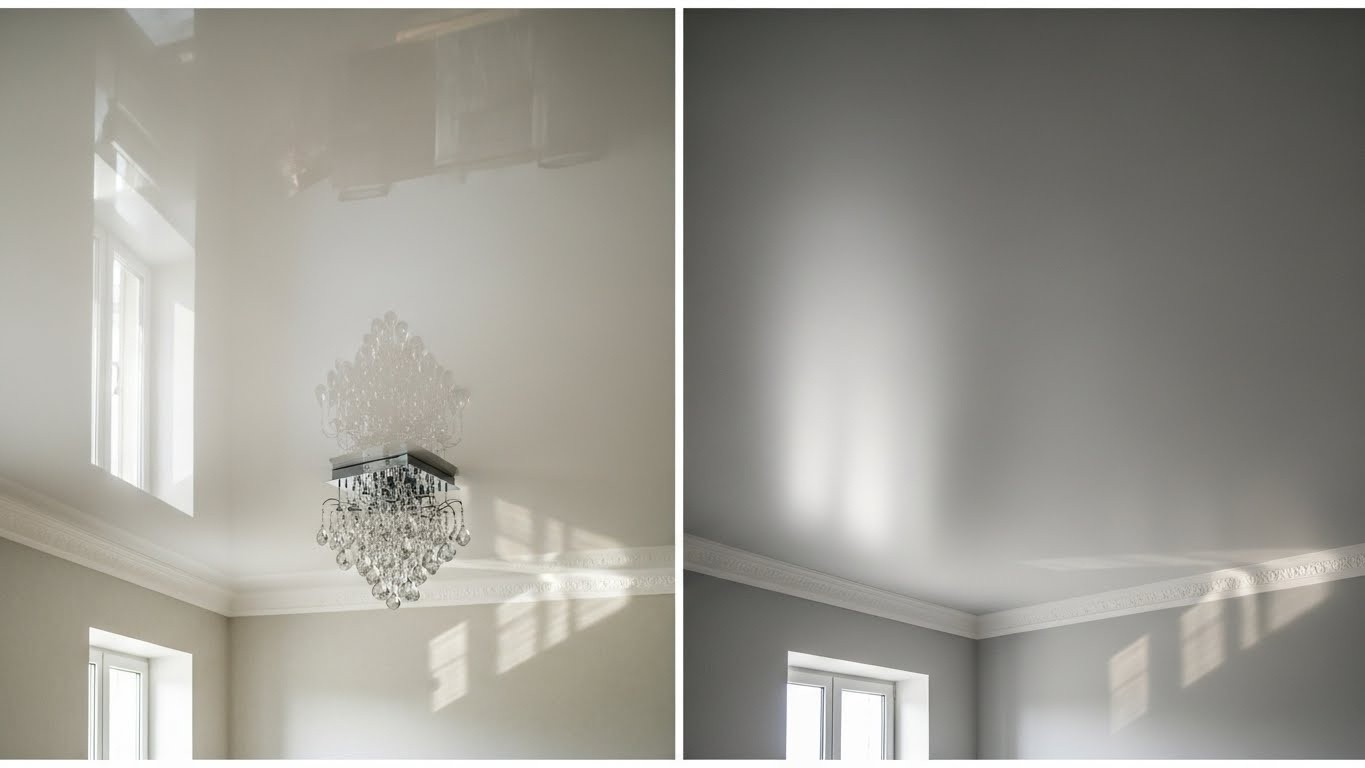 Натяжные потолки по типу поверхности