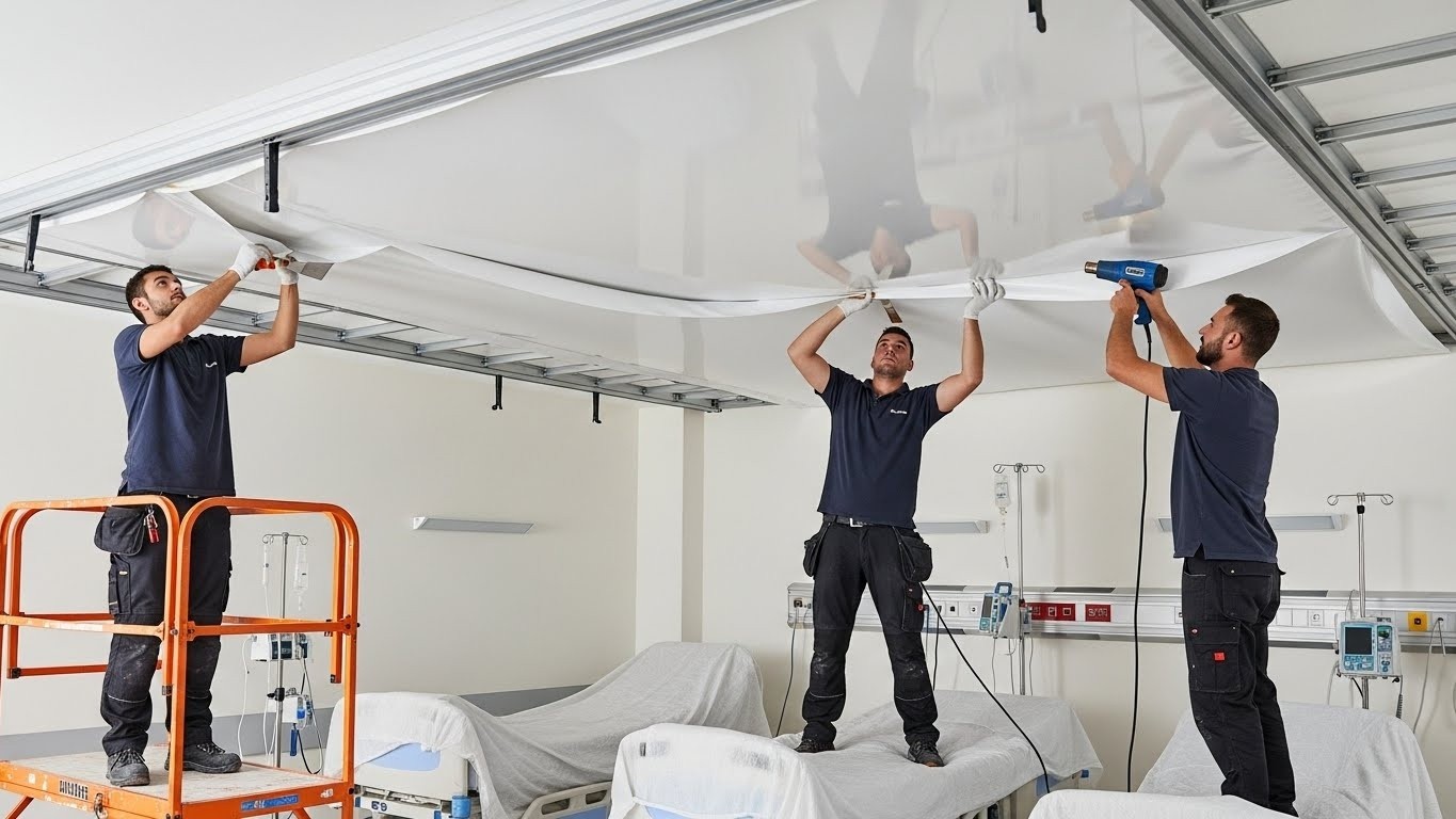Монтаж натяжного потолка для больницы Натяжной потолок в медицинском учреждении