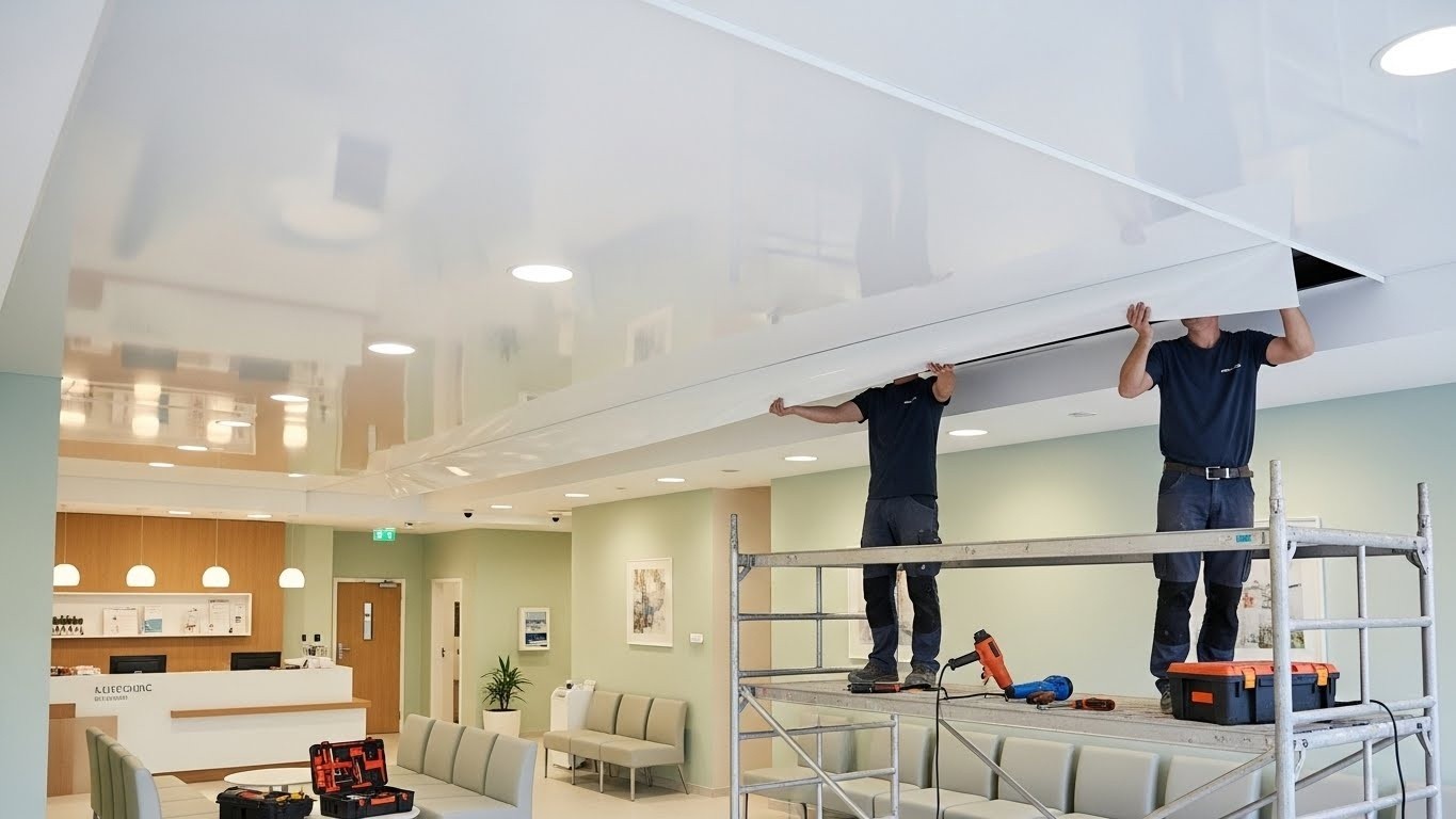 Монтаж натяжных потолков для поликлиник