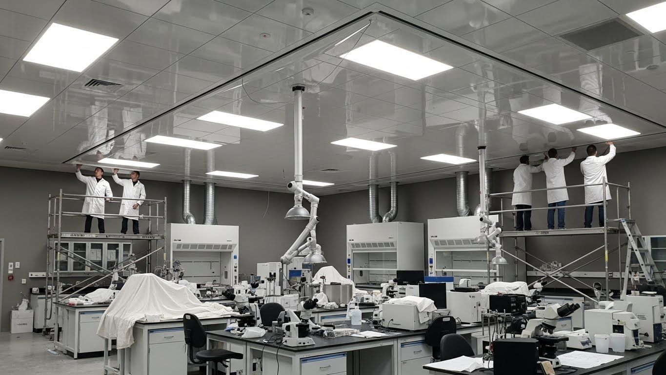 Натяжной потолок в лаборатории