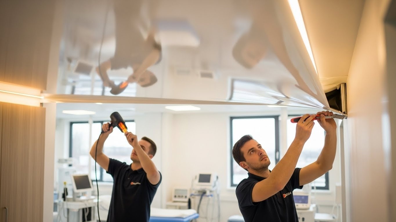 Монтаж натяжного потолка для медицинского кабинета Натяжной потолок в медицинском кабинете