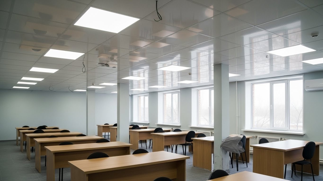 Монтаж натяжных потолков для офисов образовательных учреждений