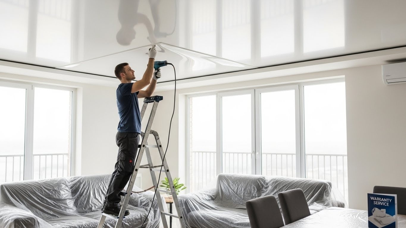 Монтаж натяжных потолков с гарантийным обслуживанием