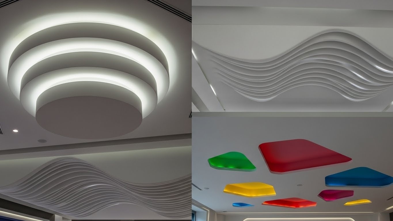 Сложная форма натяжного потолка с декоративными элементами Натяжной потолок сложной формы с многоуровневым дизайном