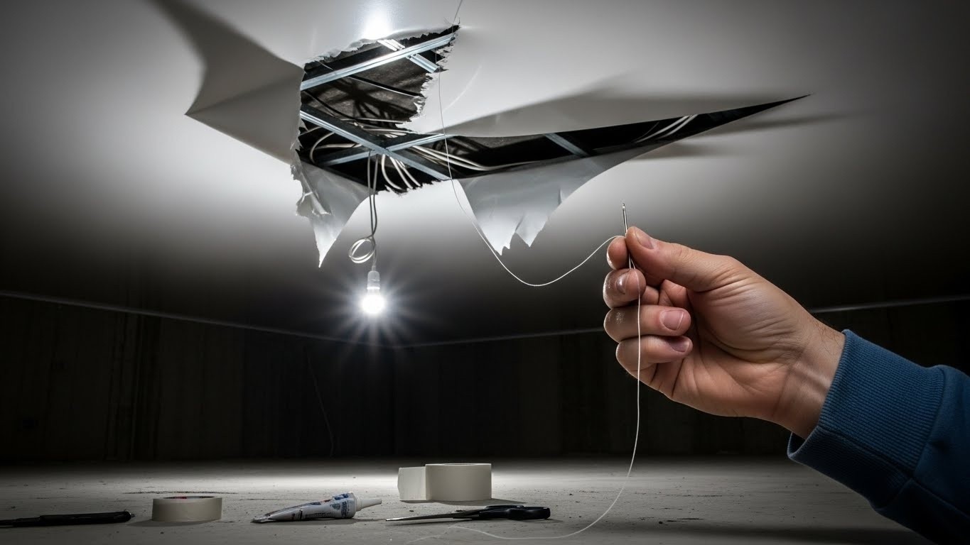 Что делать, если натяжной потолок порвался