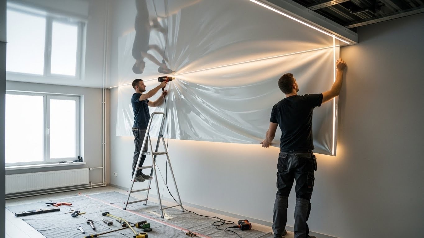 Натяжной потолок с встроенной LED-подсветкой