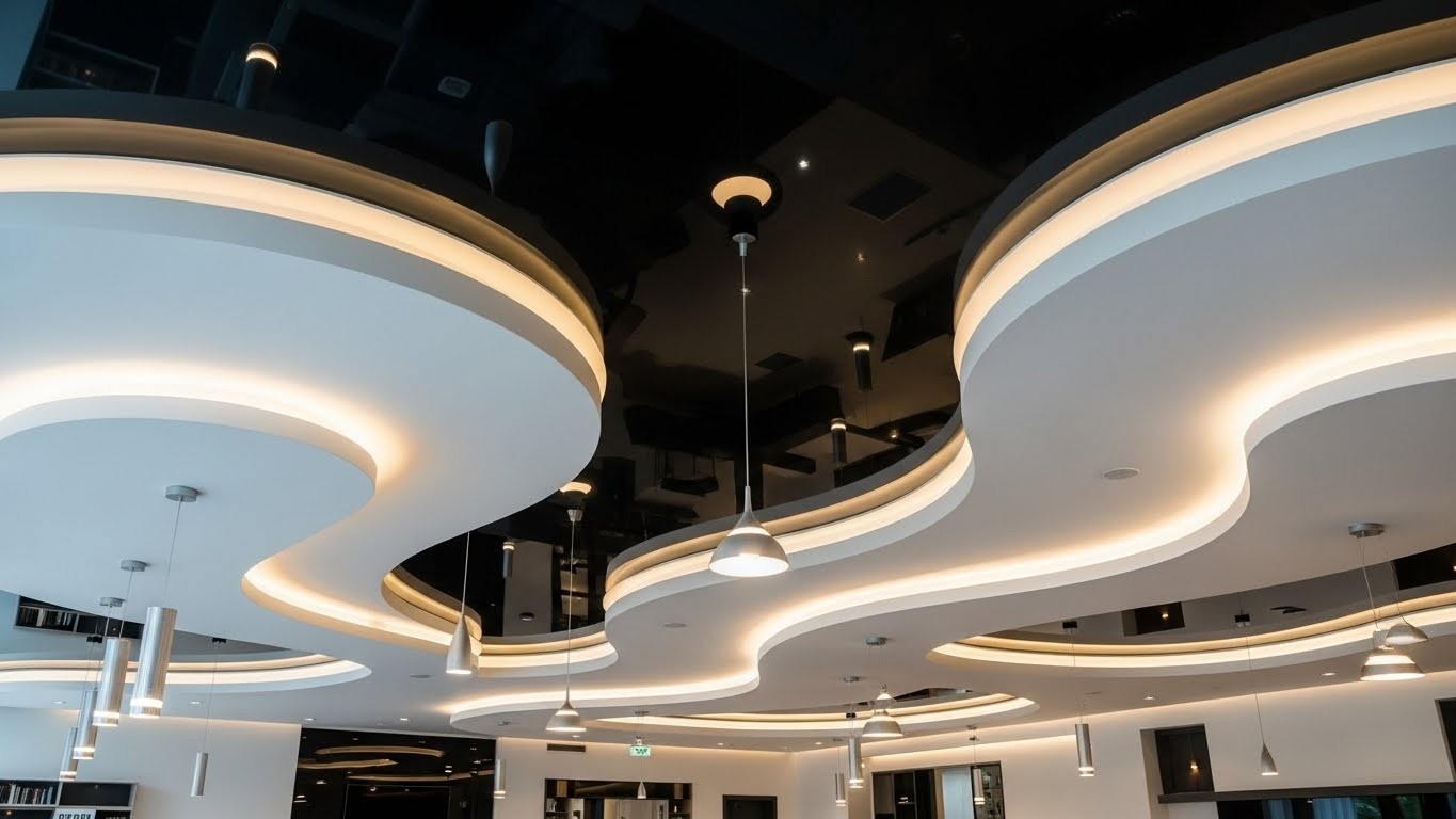 Натяжные потолки сложные