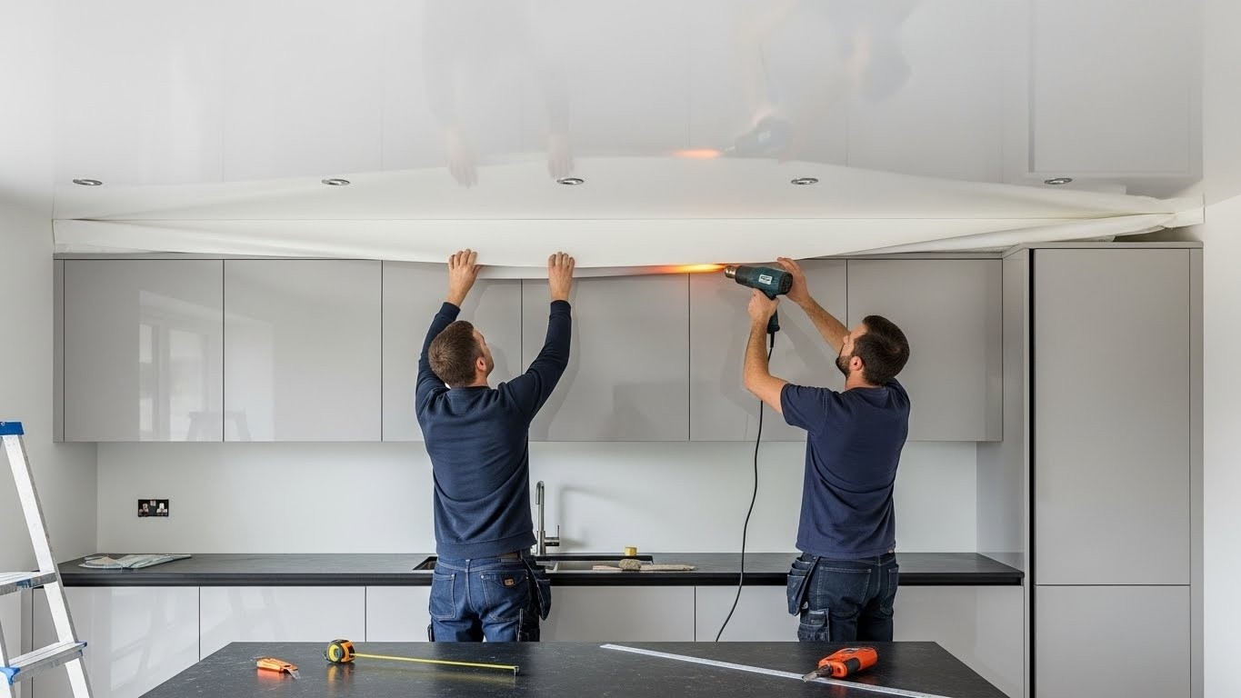 Как сделать натяжной потолок в кухне