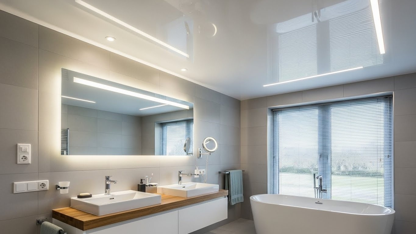 Натяжной потолок в ванной: что нужно учитывать