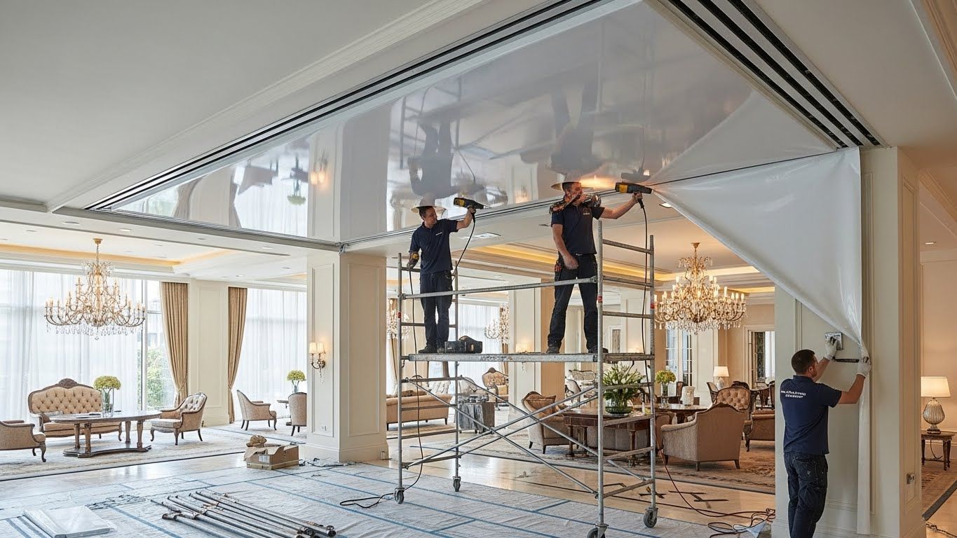 Монтаж натяжных потолков для гостиничных объектов